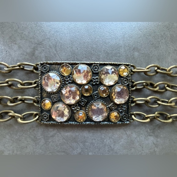 Glamorstar Western Chain Belts for Women Vintage Rhinestone Concho Waist Belts - Picture 2 of 11